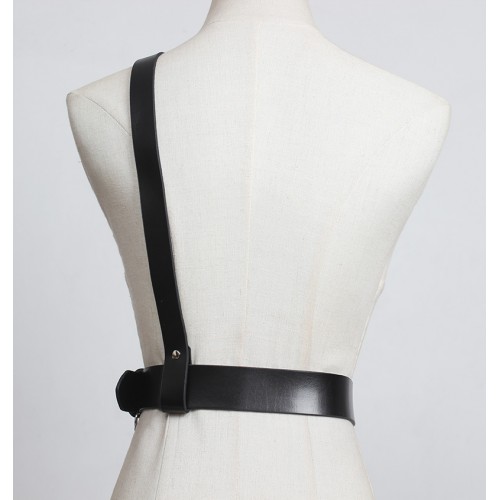European and American concave shape design waist belt for singers rock jazz dance nightclub bar Gothic punk style shoulder strap chain belt cool girl tide diagonal belt